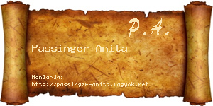 Passinger Anita névjegykártya